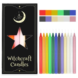 Likejarcand 12 pcs Colored Candle Chime Candle,Spell Candle Unscented Colored Candles Mini Taper,16cm-6.5Inch Tall 0.4 Inch Diameter, Candle Holder Rituals, Prayer, Meditation (12, 16cm)