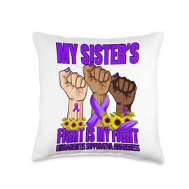 Fight Is My Fight Hidradenitis Suppurativa My Sister's Throw Pillow, 16x16, Multicolor