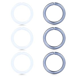 D.Bella 16g Plastic Septum Rings Nose Hoop Rings Retainer for Work Surgery Bioflex Cartilage Tragus Helix Lobe Earrings Flexible Lip Piercing Retainer Clicker Rings Retainer 10mm