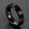 SOMEN TUNGSTEN 6mm Ceramic Black Brushed Comfort Fit Wedding Ring,