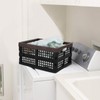 Kekow 15 L Black Plastic Collapsible Storage Basket, Folding Crates