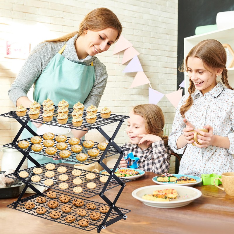 Pleafind 4 Tier Collapsible Cooling Rack - 3 Setting Design,