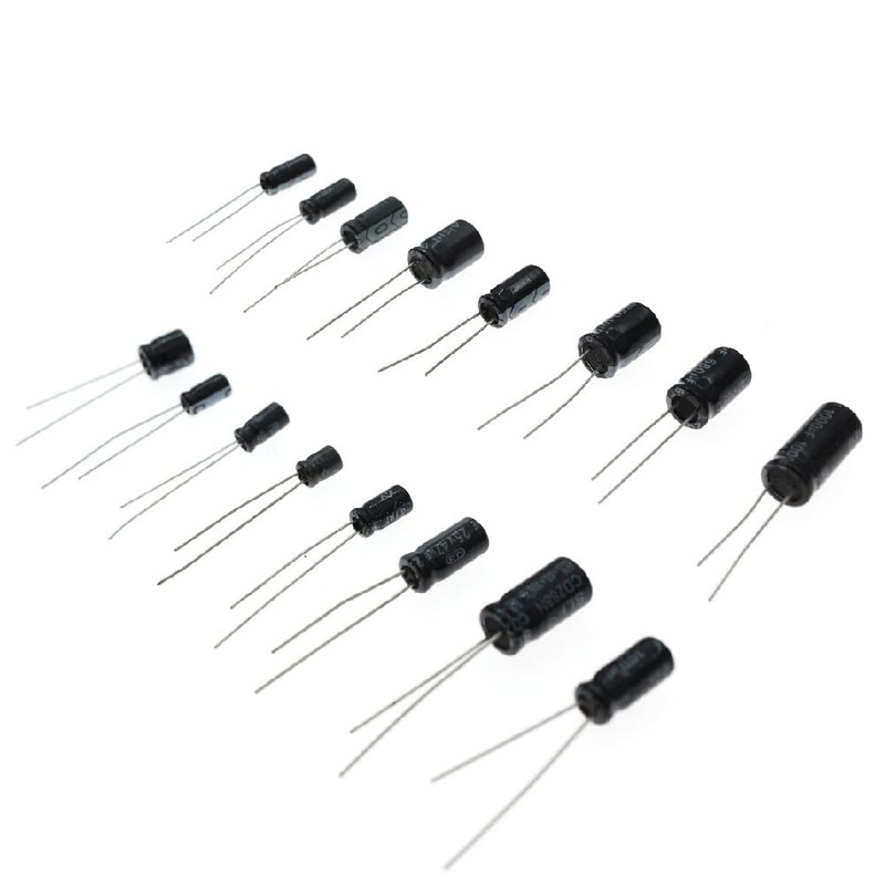 KSOPUERT 630pcs 24 Values 10V 16V 25V 50V Metal Electrolytic