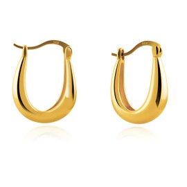 NALISASA Small Gold Hoop Earrings for Women 925 Sterling Silver Post 14K Gold Plated Cubic Zirconia Huggie Earrings Hypoallergenic Thick Lightweight Hoop Earrings for Women Men, Small, Titanium, No