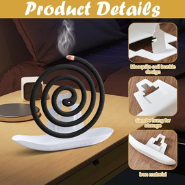 Gohytal Mückenspirale Halter, 2Pcs Schnecke Mückenspirale Schwarz+Weiß Halter Kreativer Moskito Behälter Räucherstäbchen für Schlafzimmer Wohnzimmer Küche Büro Zuhause Außenbereich Camping Garten