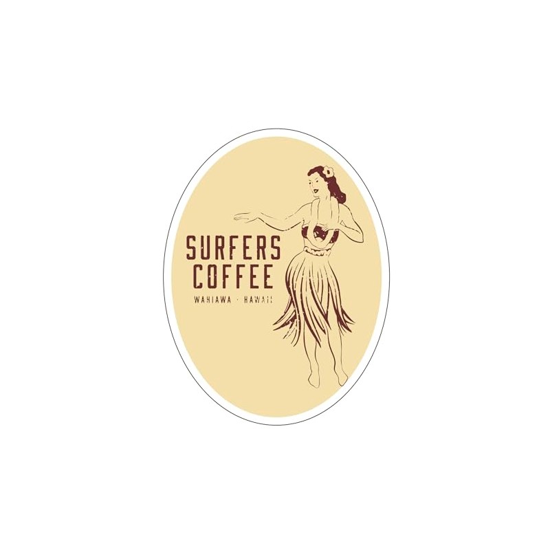 Surfers Coffee Sticker Hula Girl