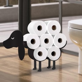 Wigag Dachshund Toilet Paper Holder for Extra 8 Rolls, Wall Mounted Decorative Toilet Paper Storage, Farmhouse Bathroom Unique Decor Freestanding Toilet Paper Cabinets Over The Toilet Storage