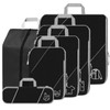 SINZUX Black Compression Suitcase Organiser Set, 6-Piece Ultralight Expandable Compression