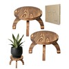 Short Plant Stand Indoor Outdoor 2 Pack, Solid Wood Plant