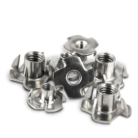 PROTECH Pack of 10 Drive-In Nuts with 4 Drive-In Tips, M5 Stainless Steel, A2 V2A, Rustproof Impact Thread