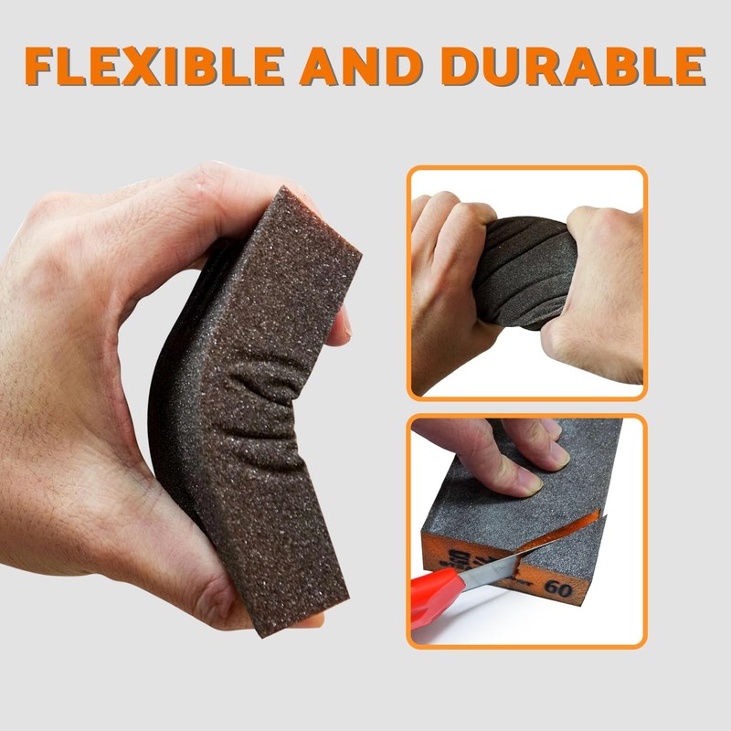 Sanding Block 10 pcs with Tack Cloth, 60 80 120