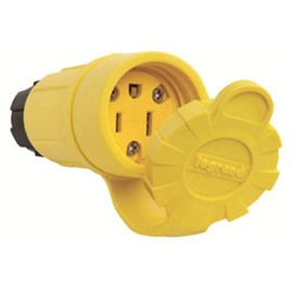 Legrand Pass & Seymour 15W47 15 Amp 125V Watertight Connector NEMA 5-15R 4X/6P, Yellow (1 Count)