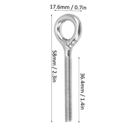 10Pcs Stainless Steel Eye Bolts, M5 Marine Grade Lifting Ring Eye Bolt Welded Closed Machine Shoulder Lift Eye Screw Bolts