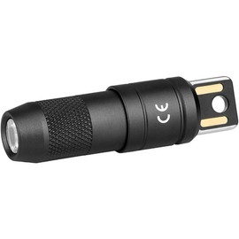 IMINI 2 EDC Rechargeable Keychain Flashlight, 50 Lumens Compact and Portable Mini LED Keyring Lights with Built-in Battery Ideal for Everyday Carry and Emergencies (Black) - Color: black