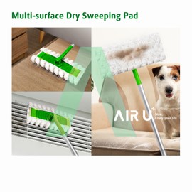 AIR U+ Dry Mop Pads for Swiffer Sweep and Mop, Heavy Duty Pet Dry Sweeper Refills, Sweeping Cloths for Cleaning Hardwood Floor Dust and Hair, Disposable, Unscented, 30 Count