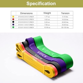 VEICK Bandas de Resistencia para Entrenamiento, Bandas de Ejercicio, Bandas de Entrenamiento, Bandas de Asistencia para dominar, Bandas largas y Pesad