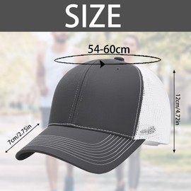 CWENDANER Mens Baseball Caps Trucker Classic Color Blocking Snapback Cap, Grey-white