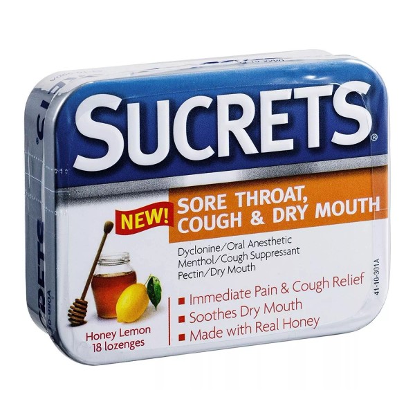 Sucrets SM Sucrets Sore Throat & Cough Lozenges Honey Lemon
