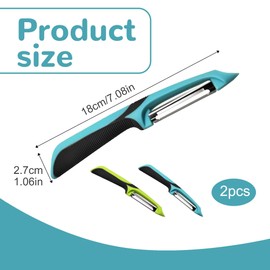 2 Pcs Vegetable Peelers for Kitchen Stainless Steel Peelers for Kitchen Potato Peeler with Non-Slip Handles and Rotary Blades for Kitchen Melons and Fruits