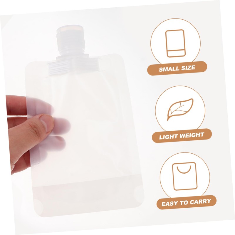 Outanaya 12Pcs Portable Squeezable Lotion Bag Refillable Travel Cosmetic Pouch
