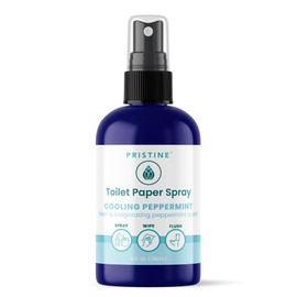 PRISTINE PRISTINE Toilet Paper Spray - As Seen on Shark Tank, More Natural Personal Cleansing Wipes & Flushable Wet Wipes Alternative, Spray Toilet Paper to Create Flushable Wipe, Cooling Peppermint, 4 fl oz