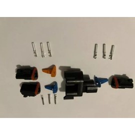 Deutsch black 3-Pin Bus J1939 Y-Adapter Kit, 14-16 AWG with Crimp Terminals