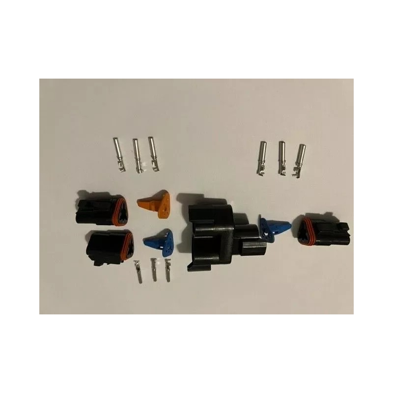 Deutsch black 3-Pin Bus J1939 Y-Adapter Kit, 14-16 AWG with