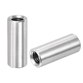 sourcing map M8 Round Connector Nuts, 304 Stainless Steel Coupling Nut 30mm/1.18inch Length, Pack of 20