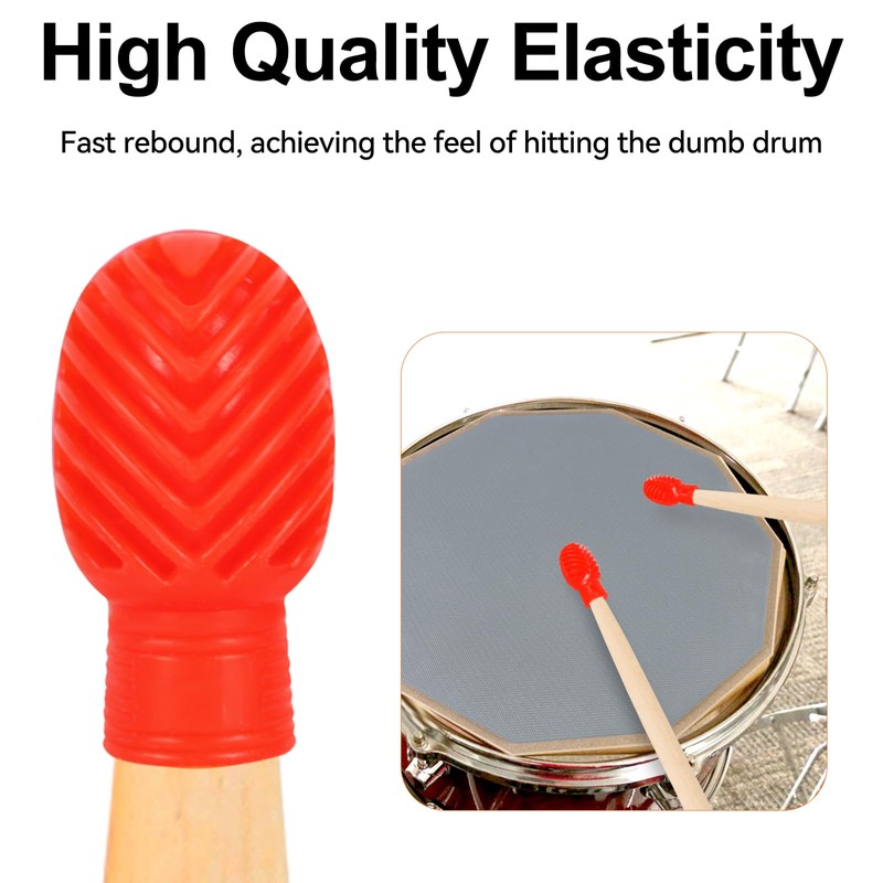 6 Pack Drumstick Dampeners for Silent Practice Drums Silicone Drumstick