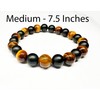 Skaworth Handmade Black Onyx and Tiger's Eye Bracelet (7.5)