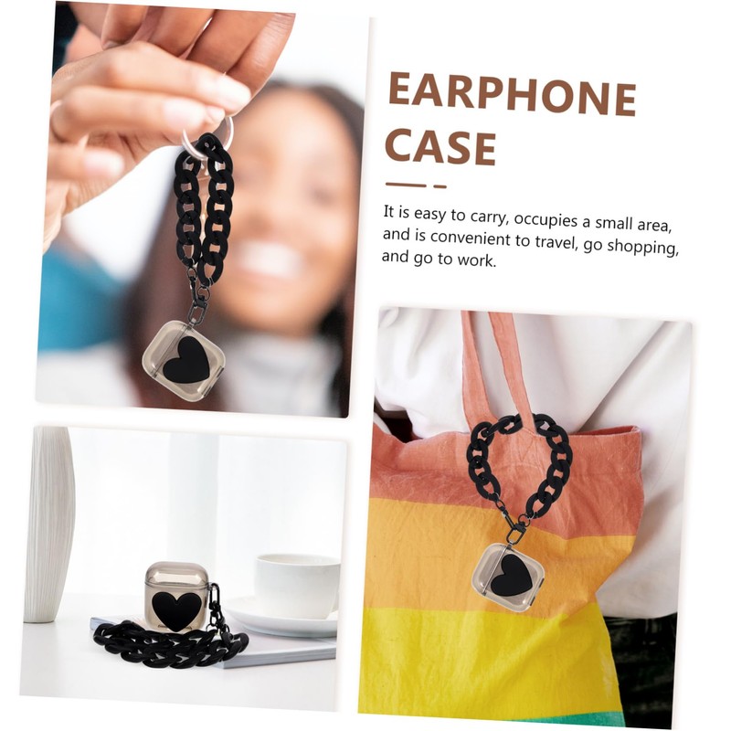 TEHAUX Fashion Earphone Cover with Chain TPU Protective Case for