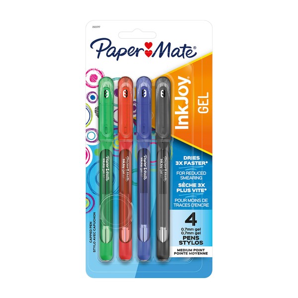Paper Mate InkJoy Pens, Capped Gel Pens, Medium Point (0.7
