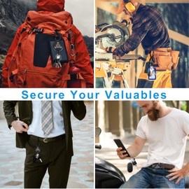 2 Pack Retractable Keychain - Heavy Duty Carabiner Badge Holder, Tactical ID Badge Reel with 32" Steel Retractable Cord, Badge Holder Retractable Clip 8.0 OZ