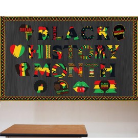 Black History Month Bulletin Board Borders Cutouts Classroom Decorations, African Worthwhile Commemoration Festival Bulletins Board Cutouts Wall Decor