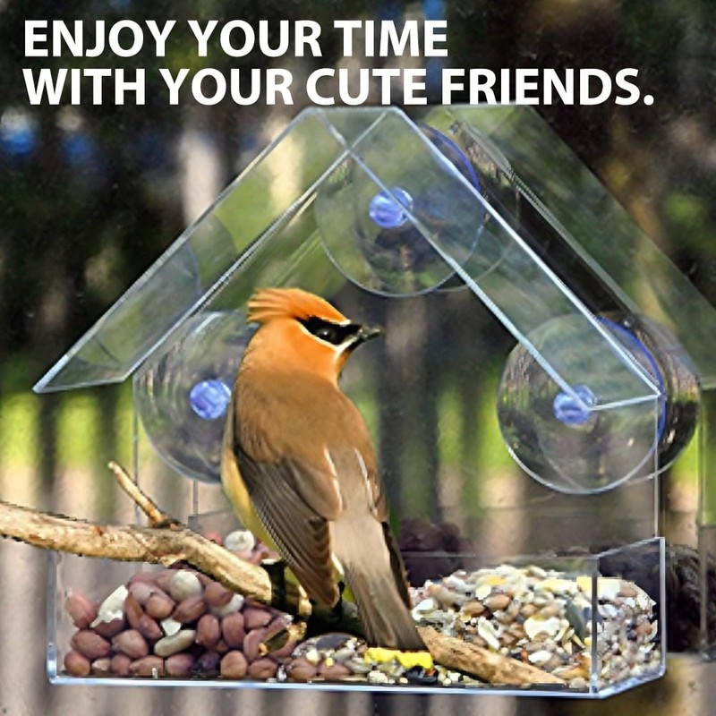 Ram® Window Bird Feeder Bird House Acrylic Window Bird Feeder
