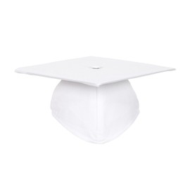 Erligo Unisex Matte Graduation Cap Only for High School and Bachelor 14 Colors (White)