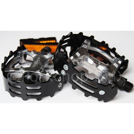 Wellgo XC-II style bear trap alloy BMX bicycle pedal 9/16" BLACK