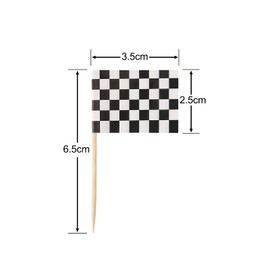 Pangda 100 Pack Checkered Racing Flag Toothpicks Cupcake Picks Toothpick Flag Dinner Race Car Cake Toppers Decorations Party Supplies
