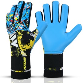 EPCILON Goalkeeper Gloves for Children and Teenagers, Breathable & Comfortable Latex Foam Football Gloves for Boys, Girls and Juniors (Cyan, 5)