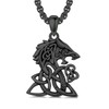 PROESS Celtic Knot Necklace 925 Sterling Silver Black Viking Wolf