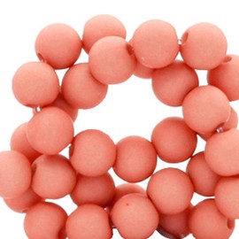 Sadingo Acrylic Beads Matt Coral Red | 6 mm - 600 Pieces, Matte Plastic Beads with Hole, Beads for Threading, Acrylic Beads for DIY Jewellery, Plastic Craft Beads for Gluing, Bracelets Making