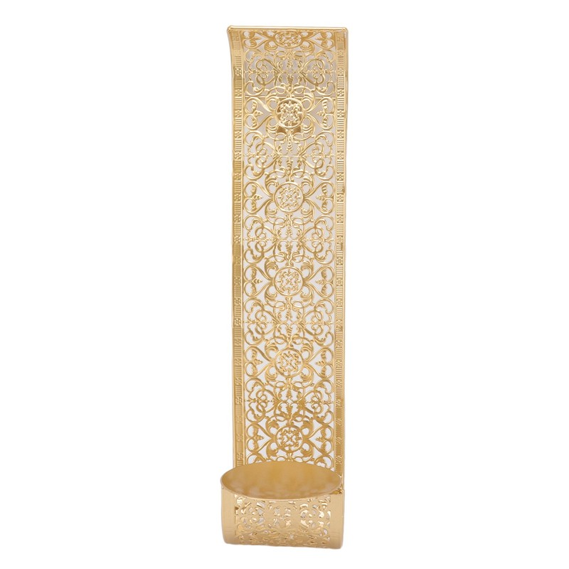 Shelving Solution Wall Sconce Candle Holder Gold Hollow Carved Exquisite