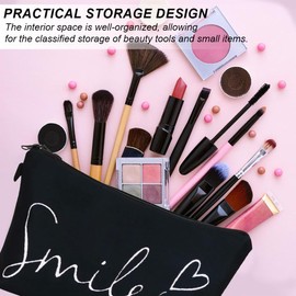 JYNVO "Smile" - Motiv Kosmetiktasche mit Schwammfutter