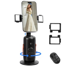 Auto 360° Face Tracking Tripod, Phone Holder with Base, Live Broadcast/Video Conference/Vlog Artifact, Gesture Control, with Multi-Color Temperature Fill Light, Compatible with iOS/Android.
