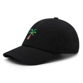 JPAK Palm Tree Premium Dad Hat Embroidered Baseball Cap Coconut Black