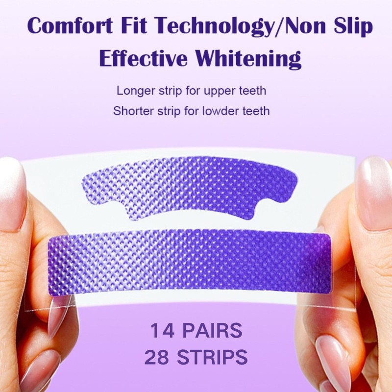 Teeth Whitening Strips, Purple Whitening Strips for Sensitive Teeth, Enamel