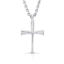 All In Faith Original Baseball Bat Cross Necklace Jewelry (18 STP)
