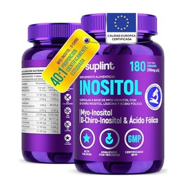 Inositol Myo y D-Chiro 40:1 con Ácido Fólico – Suplemento Vegano para Equilibrio Hormonal, Ciclo Femenino y Bienestar – Alta Absorción – 180 Cápsulas