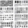 PHOGARY Manicure Stamp Stencils 8 Model Nail Art Stencil Stamping