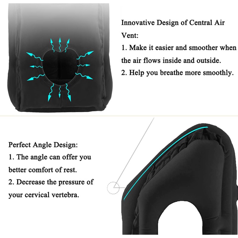 vapesoon Travel Pillow Support Headrest Portable Inflatable Travel Pillow for
